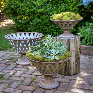 Set of 3 Woven Metal Footed Bowls