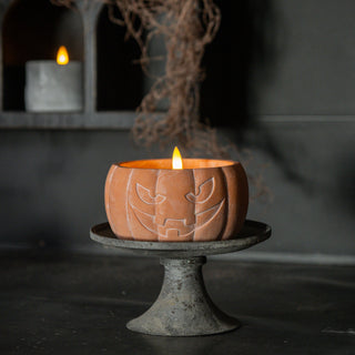 3.5" 3D Flame Jack O Lantern Candle - Orange
