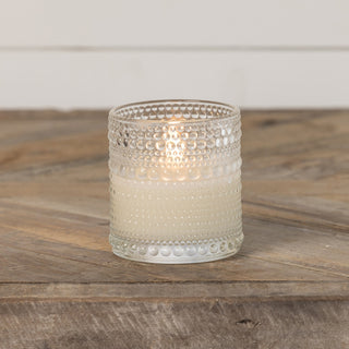 3.25" Dotted Glass 3d Flameless Wax Candle