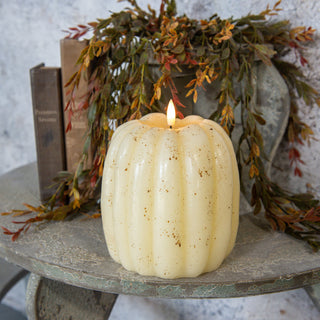 6" 3D Flame Pumpkin Candle - Cream