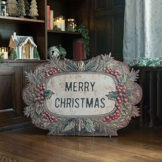 35.75" Weathered Merry Christmas Metal Sign