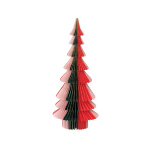 12" Red, Green and Pink Honeycomb Tree