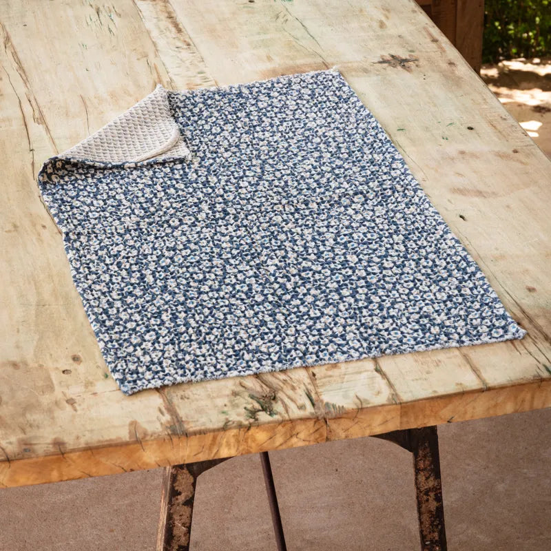 The Blue Floral Dishtowel Cotton & Crete