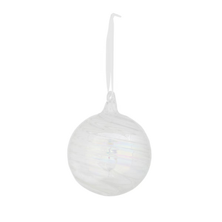 3.25" Iridescent Swirl Glass Ball Ornament
