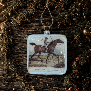 Jocky Equestrian Glass Ornament