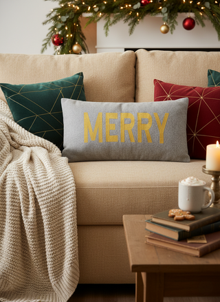 24" Wool Blend Merry Lumbar Pillow