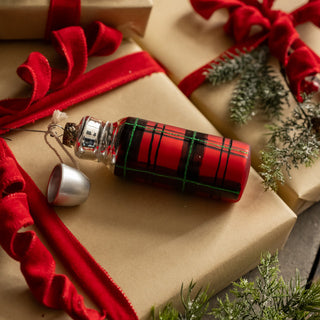 Plaid Thermos Ornament