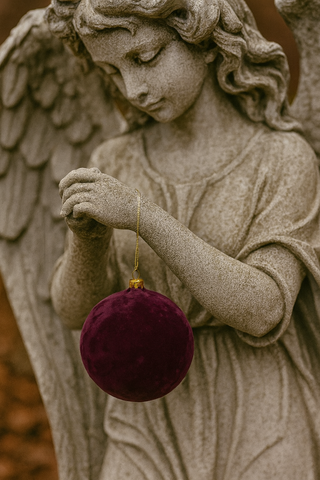 Cody Foster 5" Crushed Velvet Glass Christmas Ball - Orchid