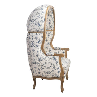 Cotton & Linen Upholstered Printed Balloon Chair - Preorder