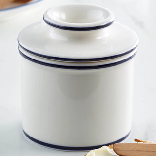 The Original Butter Bell Crock - Le Bistro Blue Trim