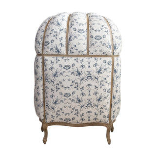 Cotton & Linen Upholstered Printed Balloon Chair - Preorder