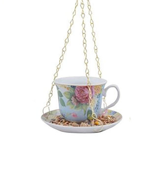 Pretty Teacup Bird Feeder - Choose Your Favorite Color
