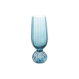 8oz Blue Pleated Champagne Glass
