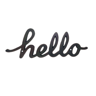Hello Door Greeting - Choose Brass, Nickel, Bronze, Black