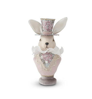 Blue Floral Pattern Easter Bunny Bust - Small