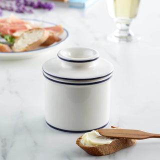The Original Butter Bell Crock - Le Bistro Blue Trim