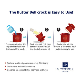 The Original Butter Bell Crock - Le Bistro Blue Trim
