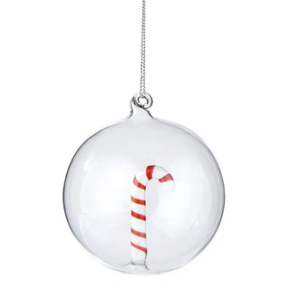 Glass Christmas Ball - Candy Cane