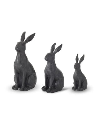 Black Sitting Rabbit - Choose Size