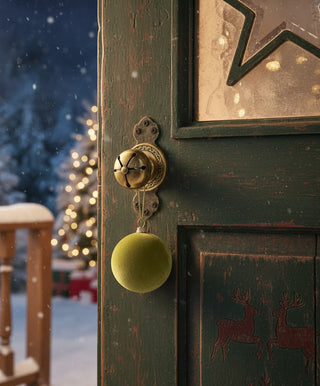 Cody Foster 3" Crushed Velvet Glass Christmas Ball - Chartreuse