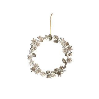 Metal Wreath with Acorns and Flowers