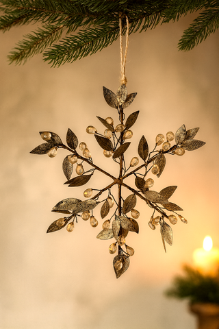 11" Jeweled Metal Snowflake Ornament