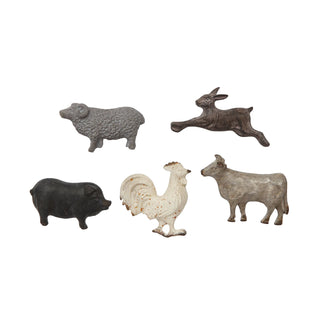 Set of 5 Pewter Animal Magnets