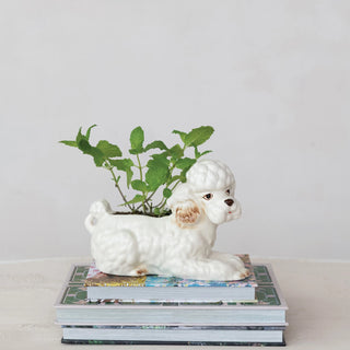 Vintage Style Poodle Planter