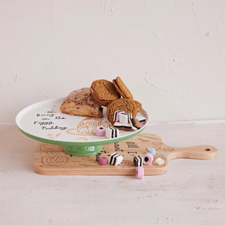 Bring On The Figgy Pudding Stoneware Cake Stand