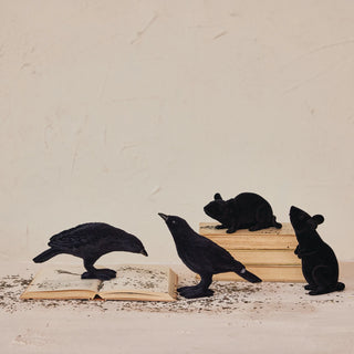 Flocked Resin Crow - Choose Style