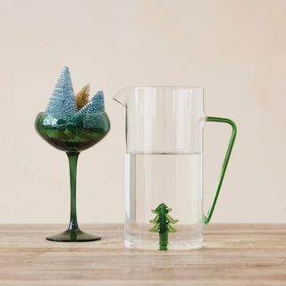Holiday Pitcher with Hand Blown Tree