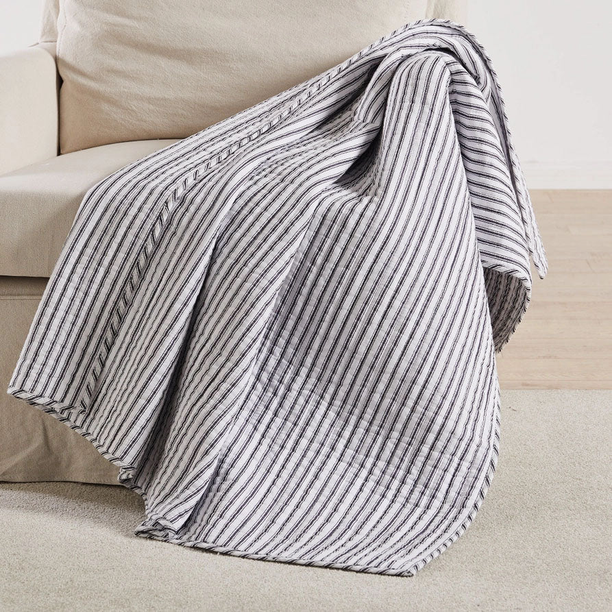 The Farmhouse Quilted Throw Banket – Cotton & Crete