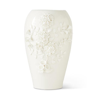 White Ceramic Handcrafted Dianthus Vase