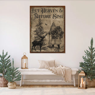 Heaven and Nature Sing  Christmas Canvas Wall Art - Choose Size