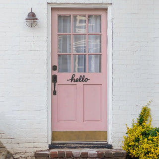 Hello Door Greeting - Choose Brass, Nickel, Bronze, Black