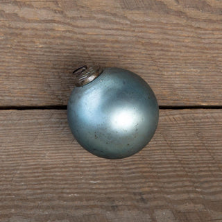 Antique Matte Blue Kyanite Glass Ball Ornament 3.75"