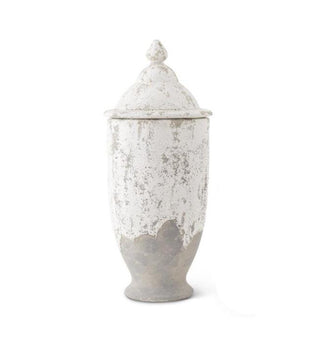 White Glazed Terracotta Vase Urn- Choose Style