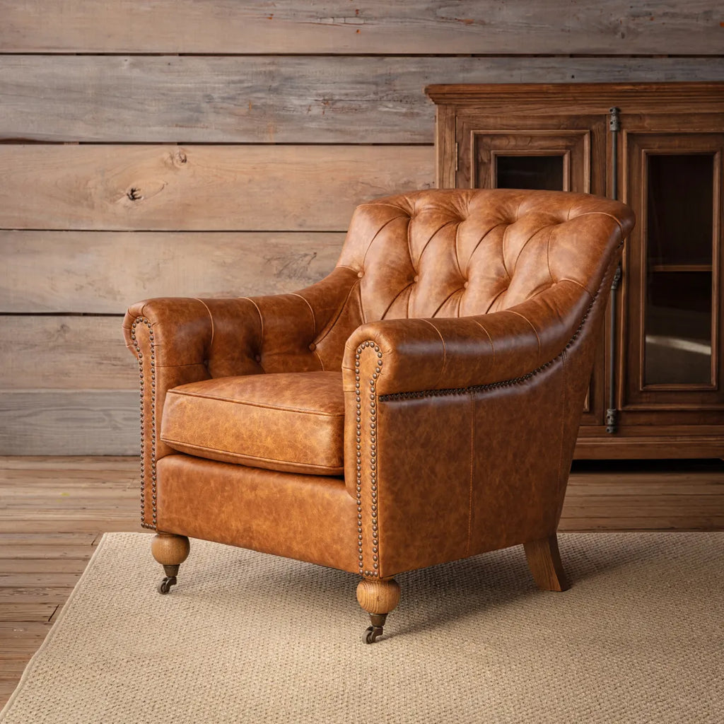 Grand Oaks Leather Arm Chair – Cotton & Crete