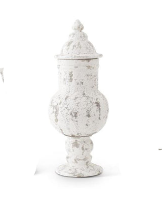White Glazed Terracotta Vase Urn- Choose Style