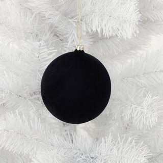 Cody Foster 4" Crushed Velvet Glass Christmas Ball - Midnight Blue