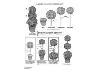 Adjustable Triple Artificial Boxwood Topiary