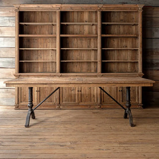 94.5" Reclaimed Oak Parquet Top Dining Table