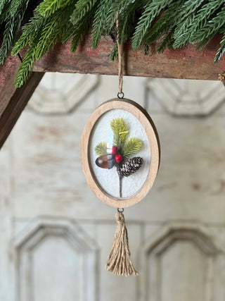 Piece of Holiday Ornament - Pinecone and Acorn
