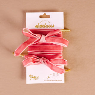 Rose Velvet Shoelaces