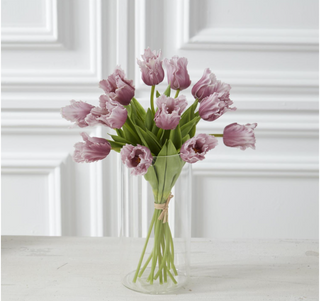 13" Real Touch Parrot Tulip Bundle - Purple
