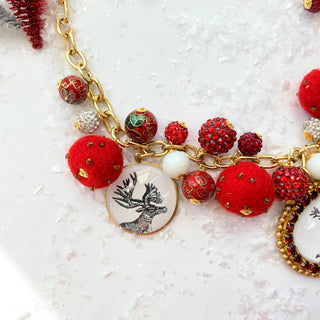 Lenora Dame Holiday Reindeer Statement Necklace