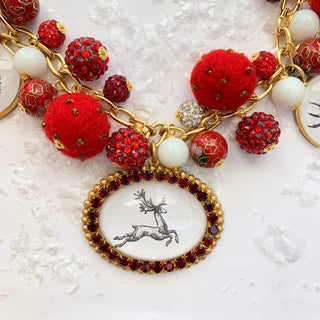 Lenora Dame Holiday Reindeer Statement Necklace