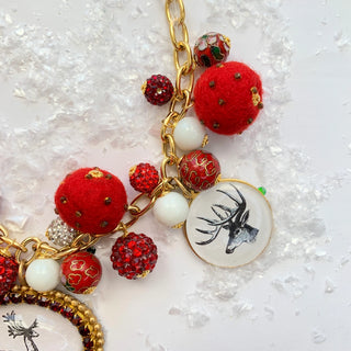 Lenora Dame Holiday Reindeer Statement Necklace