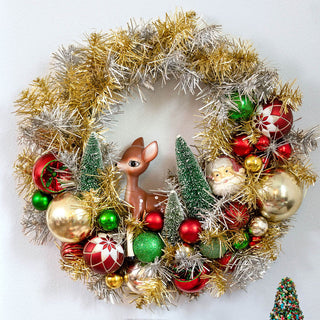 22" Retro Tinsel Wreath