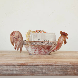Primitive Style Rooster Container